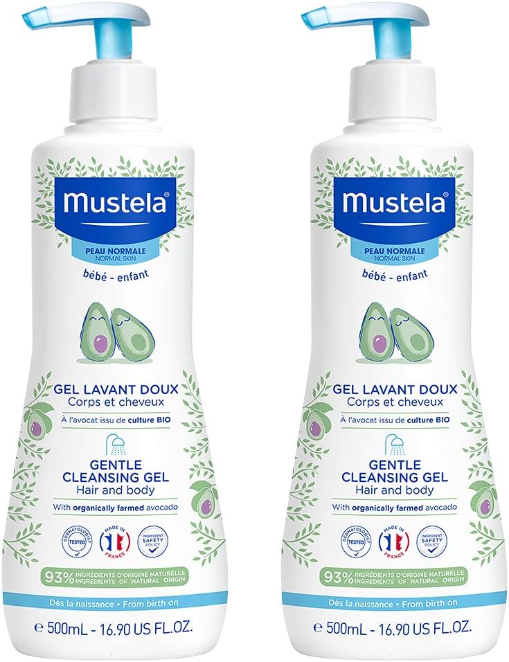 Mustela Baby Gentle Cleansing Gel - Baby Hair & Body Wash - with Natura...