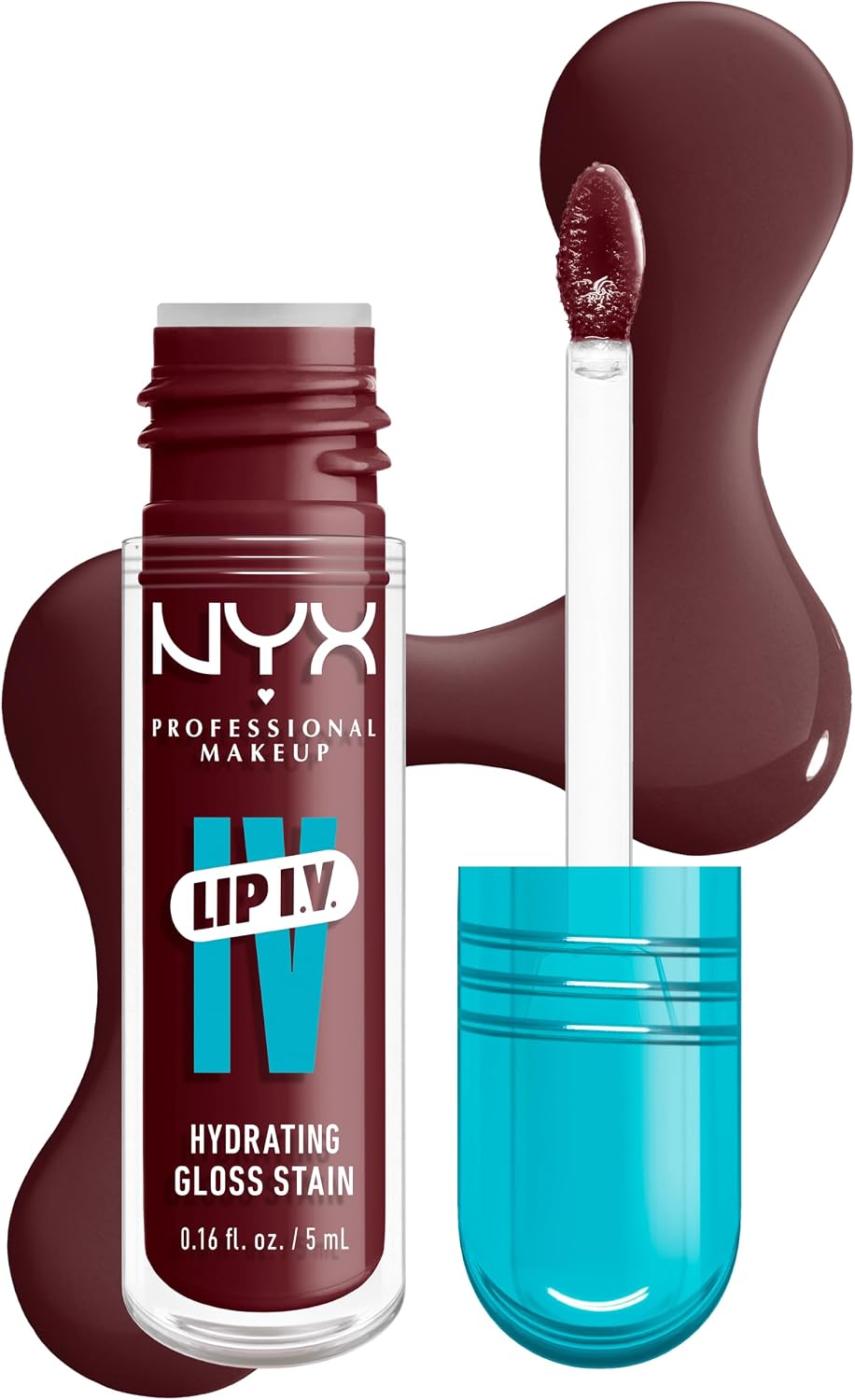 NYX Professional Makeup Lip IV Hydrating Gloss Stain, Lip Gloss, Up to ...