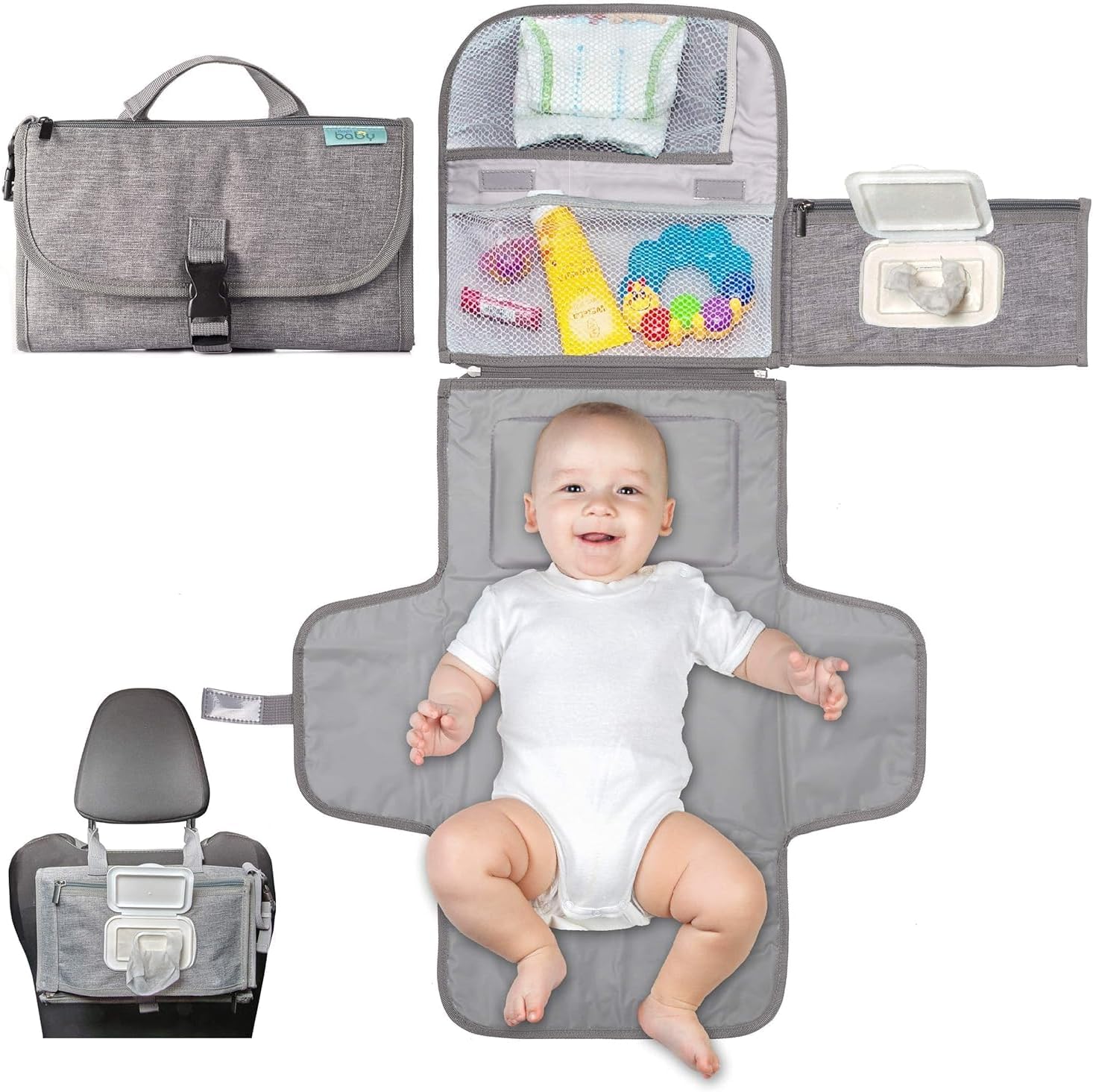 SKY-TOUCH Baby Portable Diaper Changing Mat,Waterproof Travel Change Ma...