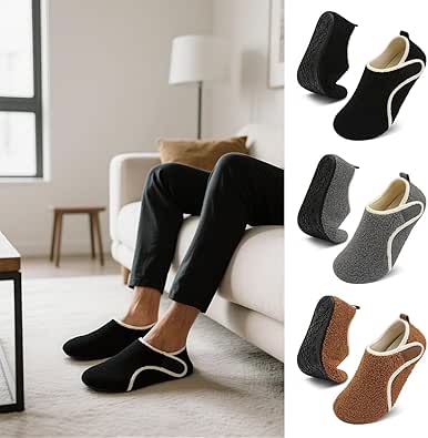 House Slippers for Women Men Indoor Barefoot Slippers Socks Slip on House Shoes Comfy for Home Bedroom Travel Yoga