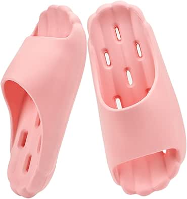 Shower Sandals for Women and Men House Slippers Summer Anti-Slip Quick Drying, Pink, 5.5-6 Women/4.5-5 Men